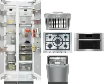 6 Piece Package Includes Refrigerator, Freezer, Cooktop, Wall Oven, Hood And Dishwasher