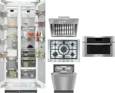 6 Piece Package Includes Refrigerator, Freezer, Cooktop, Wall Oven, Hood And Dishwasher