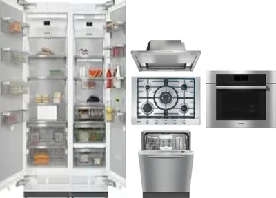 6 Piece Package Includes Refrigerator, Freezer, Cooktop, Wall Oven, Hood And Dishwasher