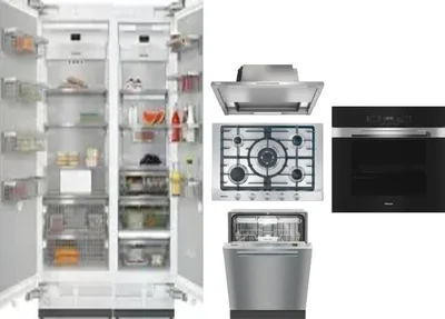 6 Piece Package Includes Refrigerator, Freezer, Cooktop, Wall Oven, Hood And Dishwasher