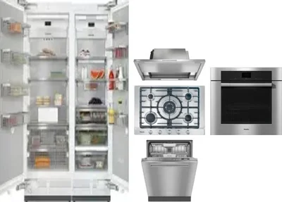 6 Piece Package Includes Refrigerator, Freezer, Cooktop, Wall Oven, Hood And Dishwasher