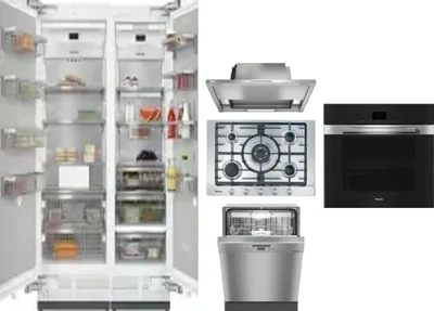 6 Piece Package Includes Refrigerator, Freezer, Cooktop, Wall Oven, Hood And Dishwasher