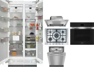 6 Piece Package Includes Refrigerator, Freezer, Cooktop, Wall Oven, Hood And Dishwasher