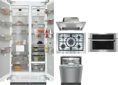 6 Piece Package Includes Refrigerator, Freezer, Cooktop, Wall Oven, Hood And Dishwasher