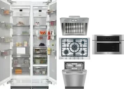 6 Piece Package Includes Refrigerator, Freezer, Cooktop, Wall Oven, Hood And Dishwasher