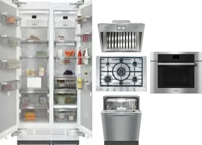 6 Piece Package Includes Refrigerator, Freezer, Cooktop, Wall Oven, Hood And Dishwasher