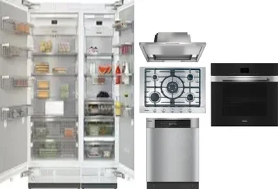 6 Piece Package Includes Refrigerator, Freezer, Cooktop, Wall Oven, Hood And Dishwasher