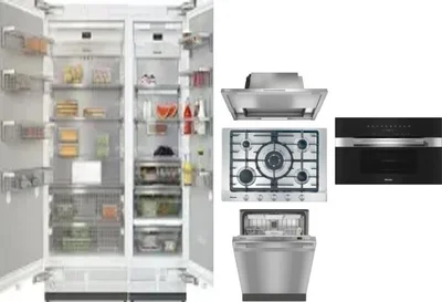 6 Piece Package Includes Refrigerator, Freezer, Cooktop, Wall Oven, Hood And Dishwasher