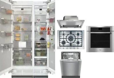 6 Piece Package Includes Refrigerator, Freezer, Cooktop, Wall Oven, Hood And Dishwasher