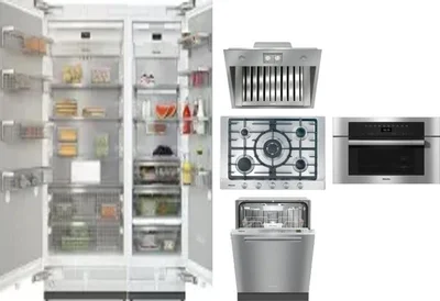 6 Piece Package Includes Refrigerator, Freezer, Cooktop, Wall Oven, Hood And Dishwasher