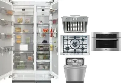 6 Piece Package Includes Refrigerator, Freezer, Cooktop, Wall Oven, Hood And Dishwasher
