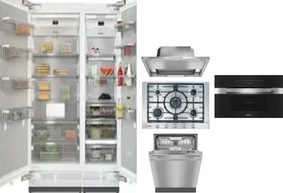 6 Piece Package Includes Refrigerator, Freezer, Cooktop, Wall Oven, Hood And Dishwasher