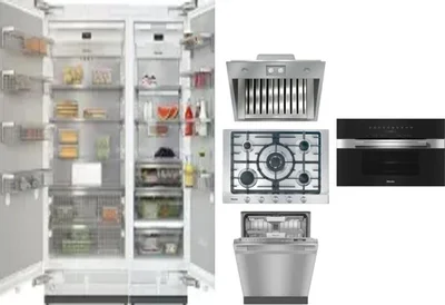 6 Piece Package Includes Refrigerator, Freezer, Cooktop, Wall Oven, Hood And Dishwasher