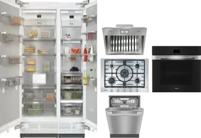 6 Piece Package Includes Refrigerator, Freezer, Cooktop, Wall Oven, Hood And Dishwasher