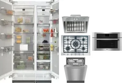 6 Piece Package Includes Refrigerator, Freezer, Cooktop, Wall Oven, Hood And Dishwasher