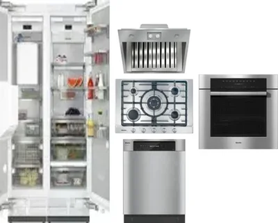 6 Piece Package Includes Refrigerator, Freezer, Cooktop, Wall Oven, Hood And Dishwasher