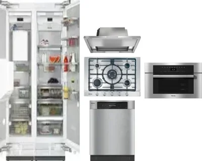 6 Piece Package Includes Refrigerator, Freezer, Cooktop, Wall Oven, Hood And Dishwasher