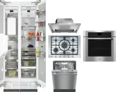 6 Piece Package Includes Refrigerator, Freezer, Cooktop, Wall Oven, Hood And Dishwasher