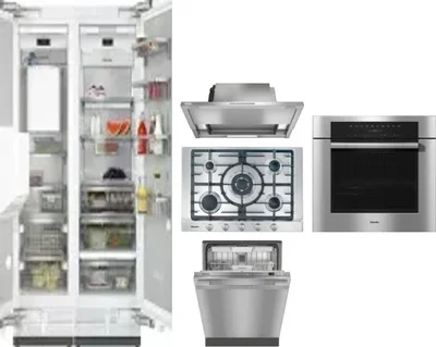 6 Piece Package Includes Refrigerator, Freezer, Cooktop, Wall Oven, Hood And Dishwasher