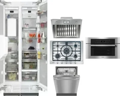 6 Piece Package Includes Refrigerator, Freezer, Cooktop, Wall Oven, Hood And Dishwasher
