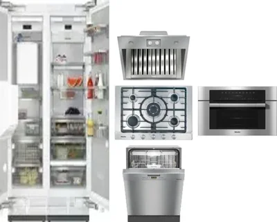 6 Piece Package Includes Refrigerator, Freezer, Cooktop, Wall Oven, Hood And Dishwasher