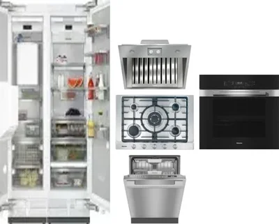 6 Piece Package Includes Refrigerator, Freezer, Cooktop, Wall Oven, Hood And Dishwasher