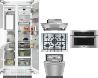 6 Piece Package Includes Refrigerator, Freezer, Cooktop, Wall Oven, Hood And Dishwasher
