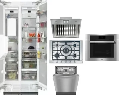6 Piece Package Includes Refrigerator, Freezer, Cooktop, Wall Oven, Hood And Dishwasher