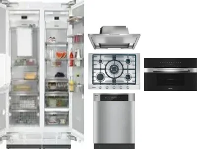 6 Piece Package Includes Refrigerator, Freezer, Cooktop, Wall Oven, Hood And Dishwasher
