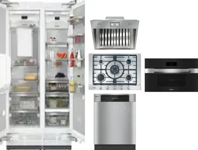 6 Piece Package Includes Refrigerator, Freezer, Cooktop, Wall Oven, Hood And Dishwasher