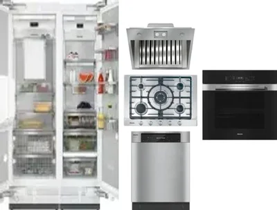 6 Piece Package Includes Refrigerator, Freezer, Cooktop, Wall Oven, Hood And Dishwasher