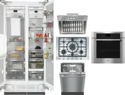 6 Piece Package Includes Refrigerator, Freezer, Cooktop, Wall Oven, Hood And Dishwasher