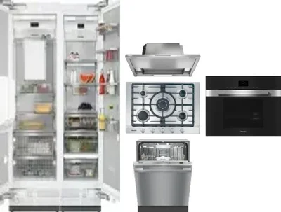 6 Piece Package Includes Refrigerator, Freezer, Cooktop, Wall Oven, Hood And Dishwasher