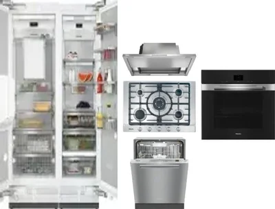 6 Piece Package Includes Refrigerator, Freezer, Cooktop, Wall Oven, Hood And Dishwasher