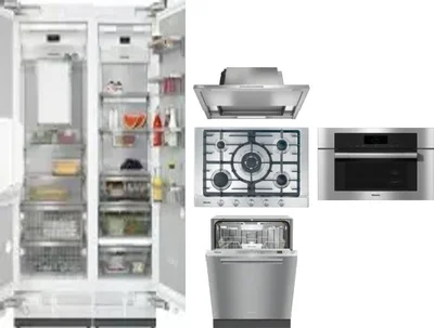 6 Piece Package Includes Refrigerator, Freezer, Cooktop, Wall Oven, Hood And Dishwasher