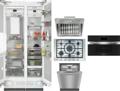 6 Piece Package Includes Refrigerator, Freezer, Cooktop, Wall Oven, Hood And Dishwasher