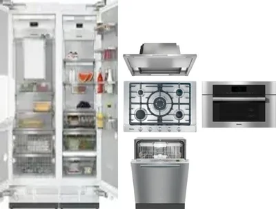 6 Piece Package Includes Refrigerator, Freezer, Cooktop, Wall Oven, Hood And Dishwasher