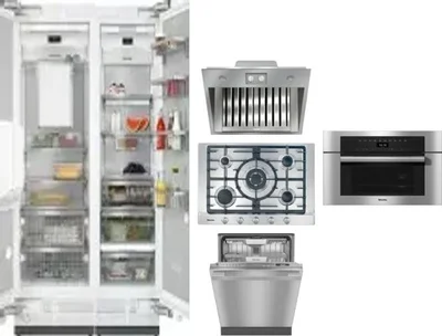 6 Piece Package Includes Refrigerator, Freezer, Cooktop, Wall Oven, Hood And Dishwasher