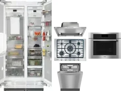 6 Piece Package Includes Refrigerator, Freezer, Cooktop, Wall Oven, Hood And Dishwasher