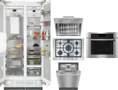 6 Piece Package Includes Refrigerator, Freezer, Cooktop, Wall Oven, Hood And Dishwasher