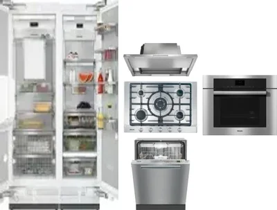 6 Piece Package Includes Refrigerator, Freezer, Cooktop, Wall Oven, Hood And Dishwasher