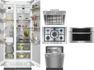 6 Piece Package Includes Refrigerator, Freezer, Cooktop, Wall Oven, Hood And Dishwasher