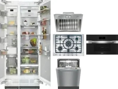 6 Piece Package Includes Refrigerator, Freezer, Cooktop, Wall Oven, Hood And Dishwasher