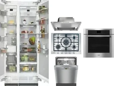 6 Piece Package Includes Refrigerator, Freezer, Cooktop, Wall Oven, Hood And Dishwasher