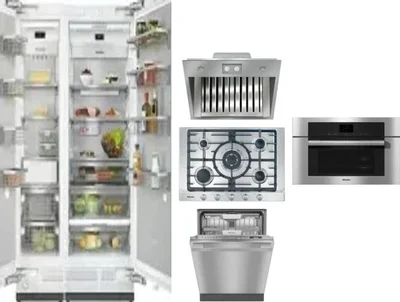 6 Piece Package Includes Refrigerator, Freezer, Cooktop, Wall Oven, Hood And Dishwasher