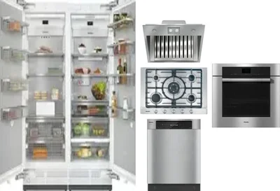 6 Piece Package Includes Refrigerator, Freezer, Cooktop, Wall Oven, Hood And Dishwasher