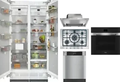 6 Piece Package Includes Refrigerator, Freezer, Cooktop, Wall Oven, Hood And Dishwasher