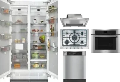 6 Piece Package Includes Refrigerator, Freezer, Cooktop, Wall Oven, Hood And Dishwasher