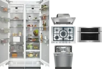 6 Piece Package Includes Refrigerator, Freezer, Cooktop, Wall Oven, Hood And Dishwasher