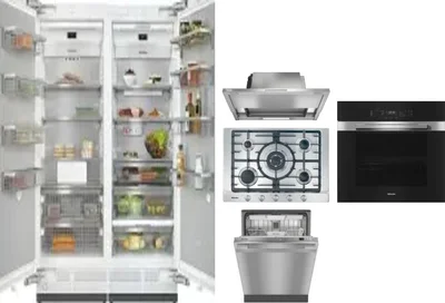 6 Piece Package Includes Refrigerator, Freezer, Cooktop, Wall Oven, Hood And Dishwasher